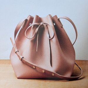 Chic Vegan Leather Bow Tie Bucket Drawstring Shoulder Bag By KAYLA + AVA